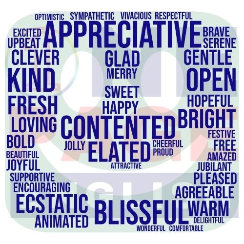 Adjectives of positive feelings